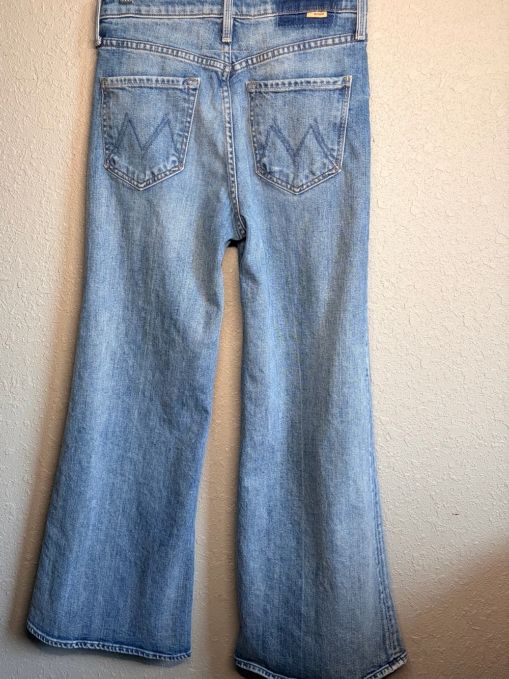 MOTHER Superior Wide Leg Jeans Button Fly High Rise Size 26 Light Wash